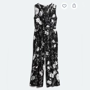 Calvin Klein Black and White Floral Jumpsuit